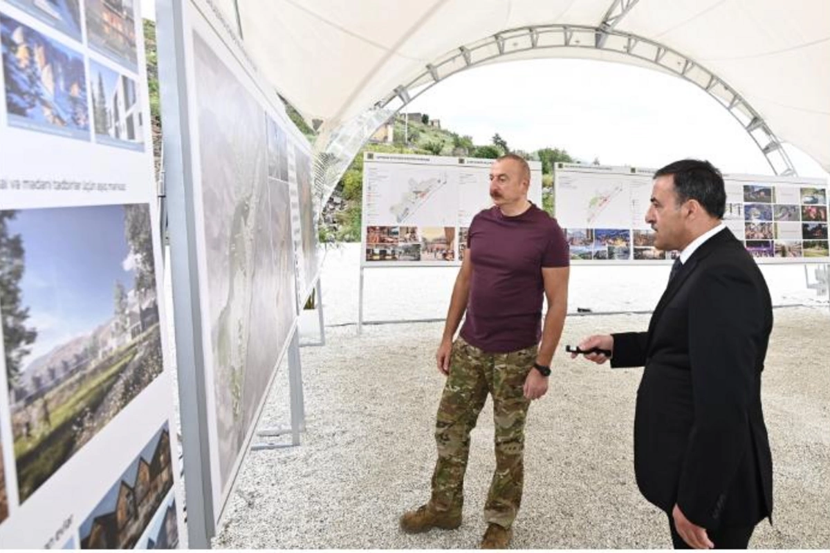 Prezidentə Kəlbəcərin baş planı təqdim edildi — FOTOLAR