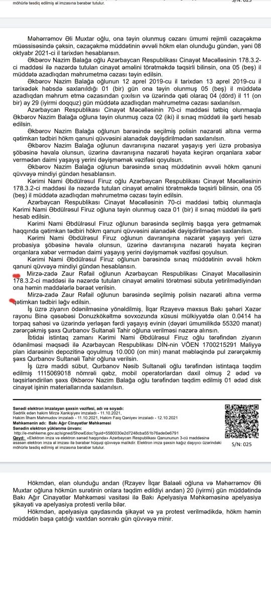 Həbsdə olan jurnalist Prezidentə müraciət etdi: “Bəraət alsam da, Apellyasiya Məhkəməsi qanunsuzluq edərək məni həbs etdi”