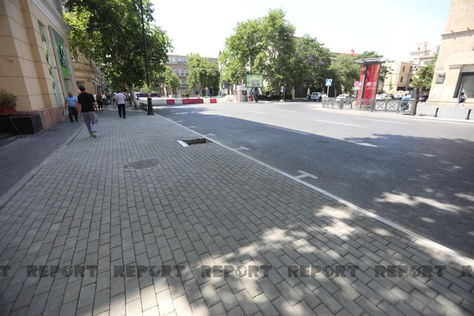 Bakıda qanunsuz parkinq yaradılmış ərazidə səki tam bərpa edildi — FOTOLAR