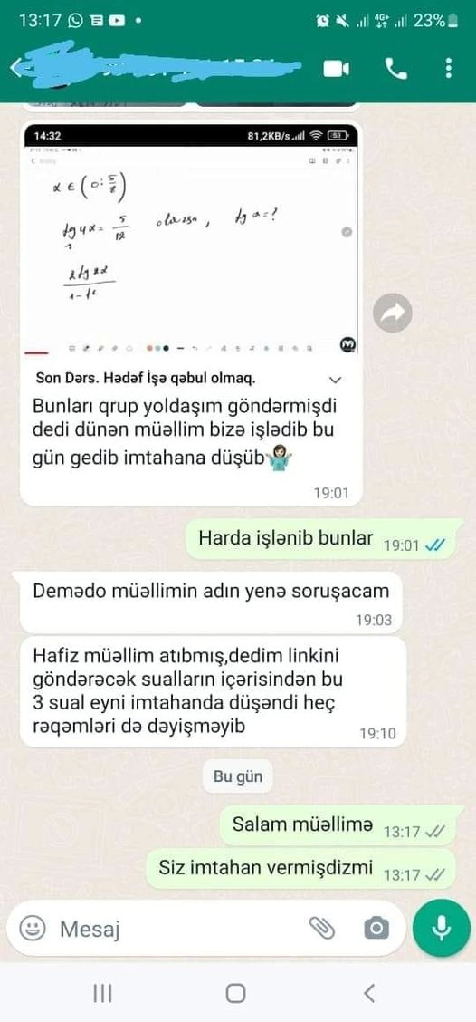 MİQ imtahanında suallar öncədən bəzi iştirakçılara göndərilib? — YEİLƏNİB/FOTO