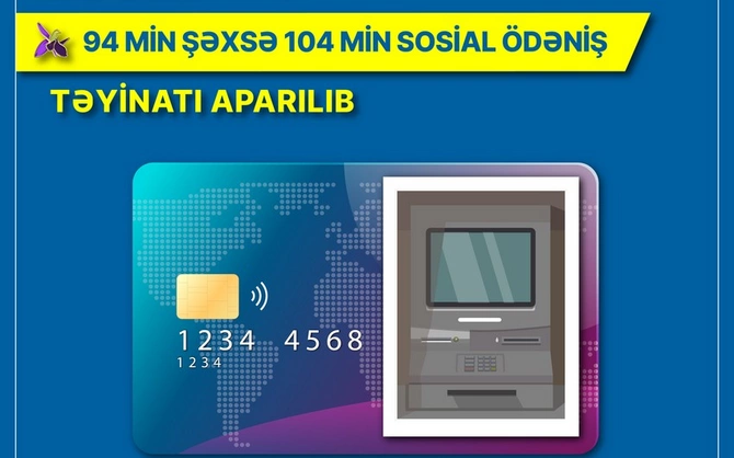 Postmüharibə dövründə 94 min şəxsə 104 min sosial ödəniş təyinatı aparılıb Postmüharibə dövründə 94 min şəxsə 104 min sosial ödəniş təyinatı aparılıb