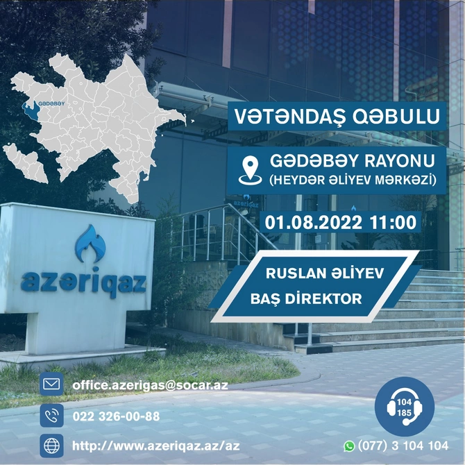 Birliyin baş direktorunun Gədəbəy və Şəmkir sakinləri ilə görüşü olacaq