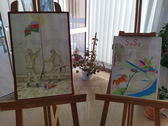 Salyanda “Şuşa sən azadsan” adlı rəsm sərgisi keçirildi — FOTOLAR Salyanda “Şuşa sən azadsan” adlı rəsm sərgisi keçirildi — FOTOLAR
