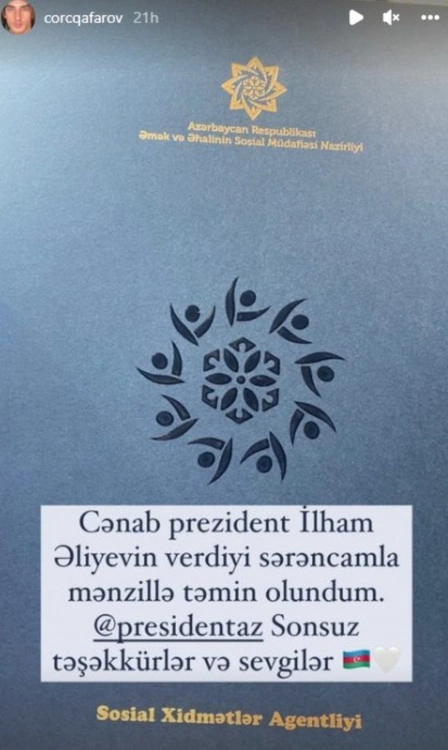 Nazirlik Corc Qafarova ev verdi — FOTO Nazirlik Corc Qafarova ev verdi — FOTO