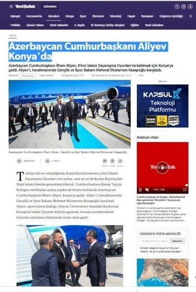 İlham Əliyevin Konyaya səfəri Türkiyə mediası tərəfindən geniş işıqlandırıldı — FOTOLAR