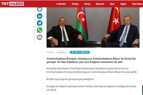 İlham Əliyevin Konyaya səfəri Türkiyə mediası tərəfindən geniş işıqlandırıldı — FOTOLAR