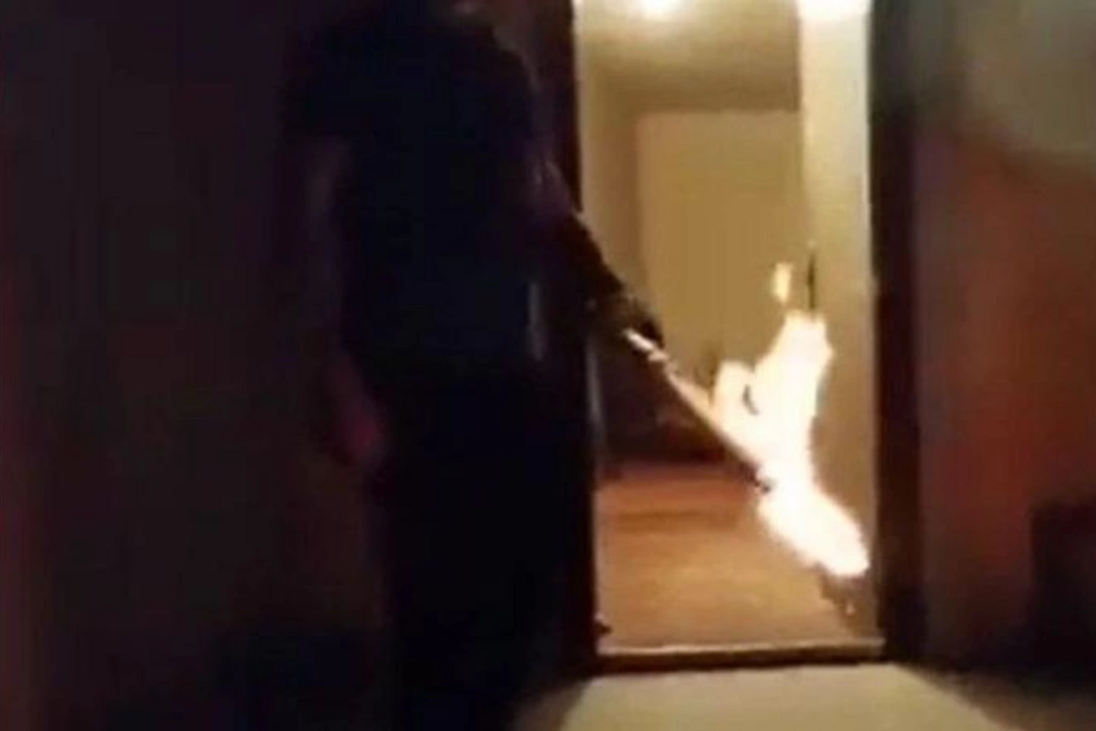 Laçın rayonunu tərk edən ermənilər evləri yandırırlar — ANBAAN VİDEO