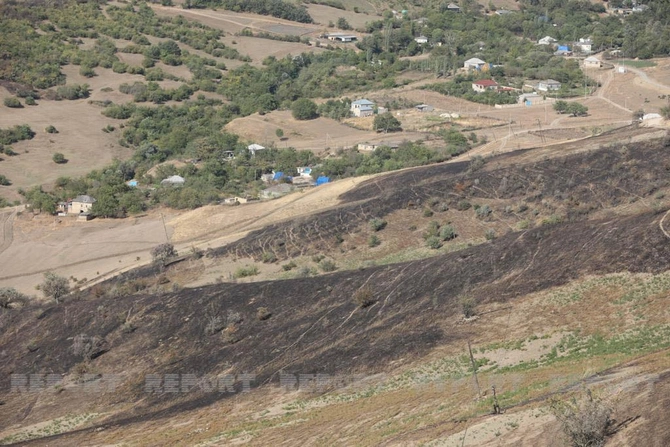 Şabranın bəzi kəndlərində yanğınlar söndürüldü — FOTOLAR