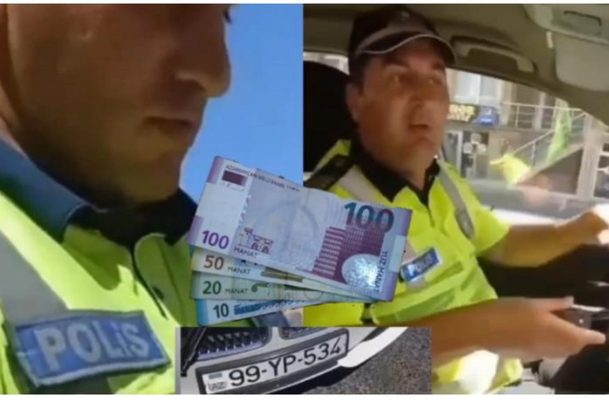 Bakıda yol polisi ilə “rüşvət söhbəti”: “Sən verdin, mən almadım...” (VİDEO)