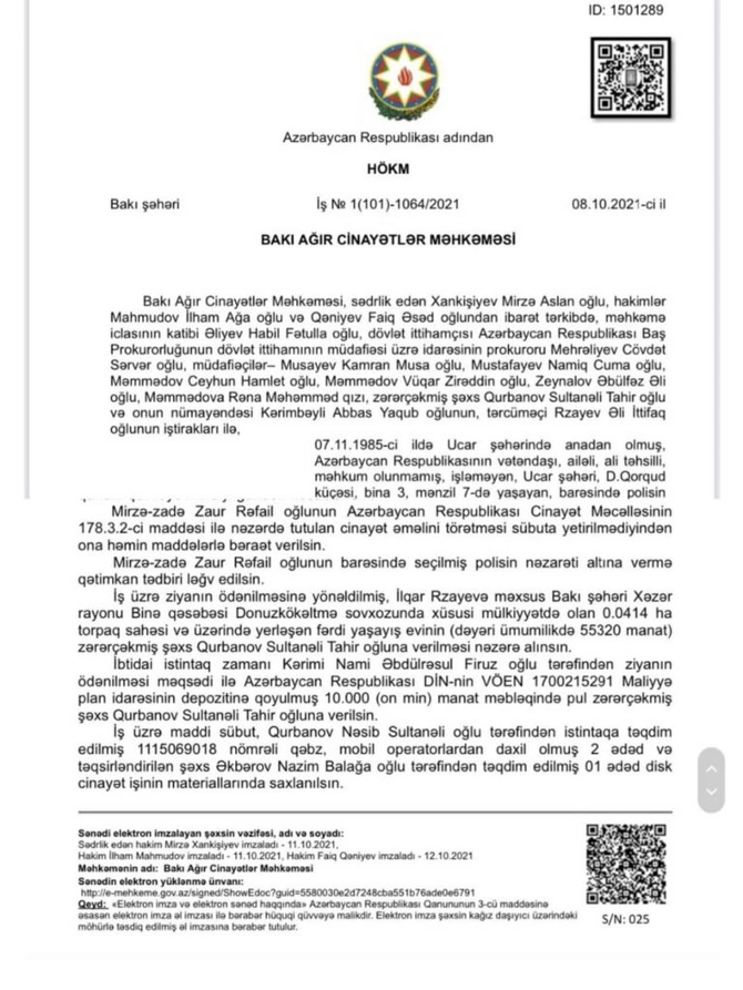 Jurnalistin ailəsi Prezidentə müraciət etdi: “Hakim jurnalisti şərləyib”