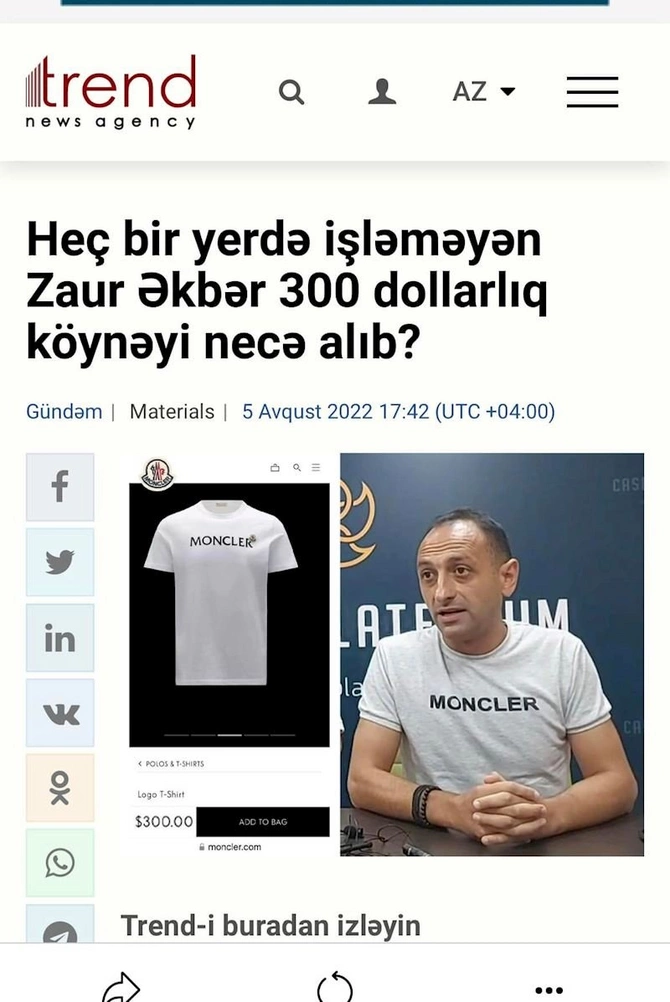 Zaur Əkbərlə bağlı yerli medianın yaydığı xəbər müzakirələrə səbəb oldu