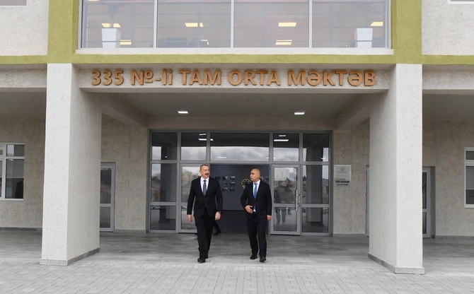 Prezident Binəqədidə yeni inşa olunan məktəbin açılışında iştirak etdi — FOTOLAR