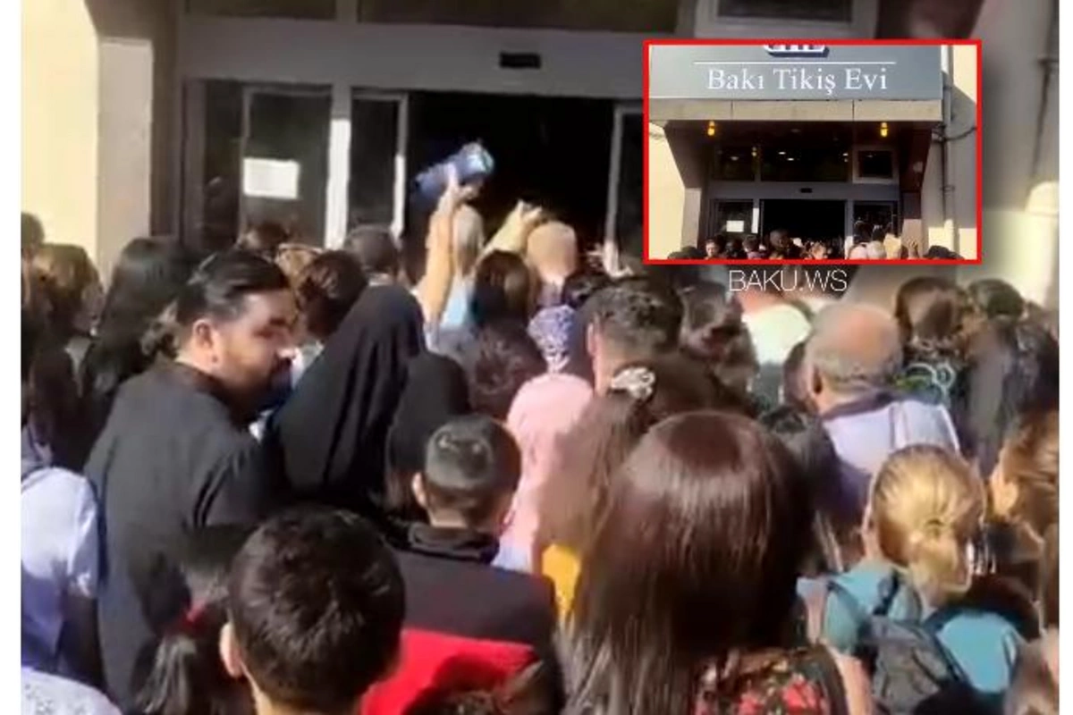 Bakı Tikiş Evinin önündə böyük izdiham — VİDEO