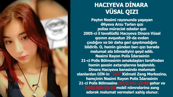Paytaxtda 17 yaşlı qız itkin düşdü — FOTO