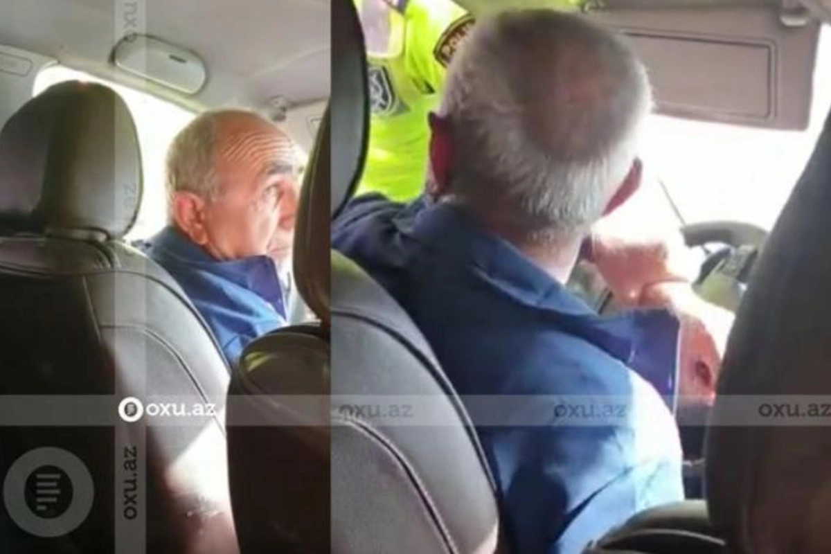 Bakıda yol polisi ilə sürücü arasında İNSİDENT — VİDEO