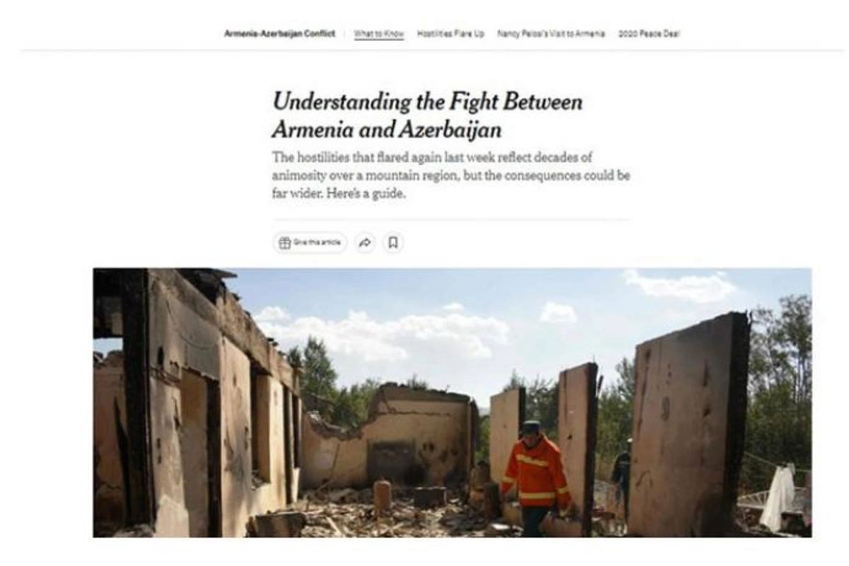 “The New York Times” Ermənistan-Azərbaycan sərhədindəki gərginlikdən yazdı