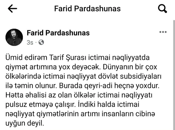 Mətbuat Şurasının İdarə Heyətinin üzvü qiymət artımına etiraz etdi — FOTO