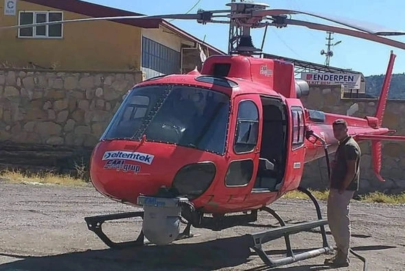 Türkiyədə helikopter yanacaqdoldurma məntəqəsinə enib yanacaq doldurdu — FOTO Türkiyədə helikopter yanacaqdoldurma məntəqəsinə enib yanacaq doldurdu — FOTO