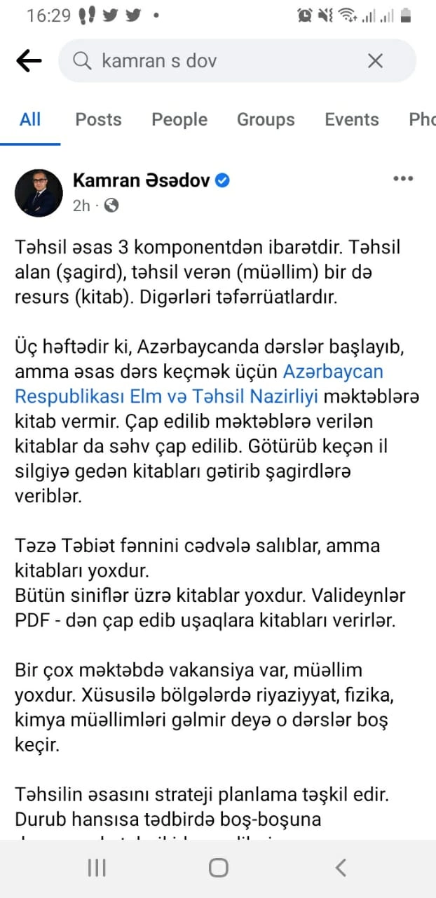 Ekspert Elm və Təhsil Nazirliyini istefaya SƏSLƏDİ — FOTO/VİDEO Ekspert Elm və Təhsil Nazirliyini istefaya SƏSLƏDİ — FOTO/VİDEO