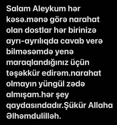 Üzeyir Mehdizadəyə nə olub? — Özü açıqladı (FOTO)