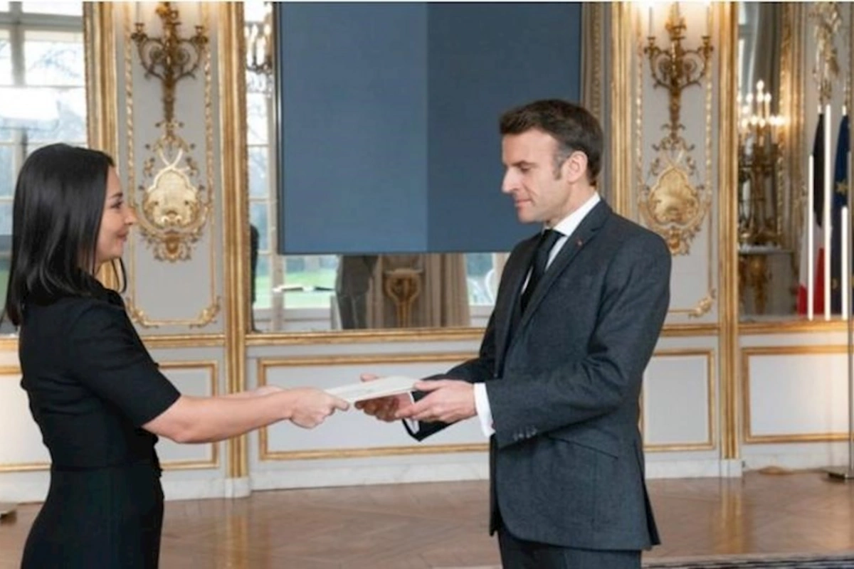 Leyla Abdullayeva etimadnaməsini Makrona təqdim etdi — FOTO