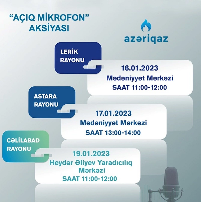 “Azəriqaz”ın “Açıq mikrofon” aksiyası davam edir “Azəriqaz”ın “Açıq mikrofon” aksiyası davam edir