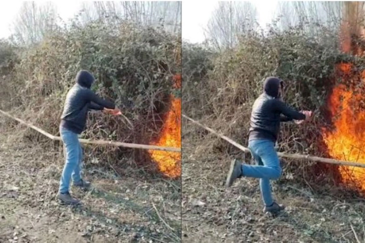 Zərdabda qaz xətti yaxınlığında qəsdən yanğın törədən şəxs saxlanılıb