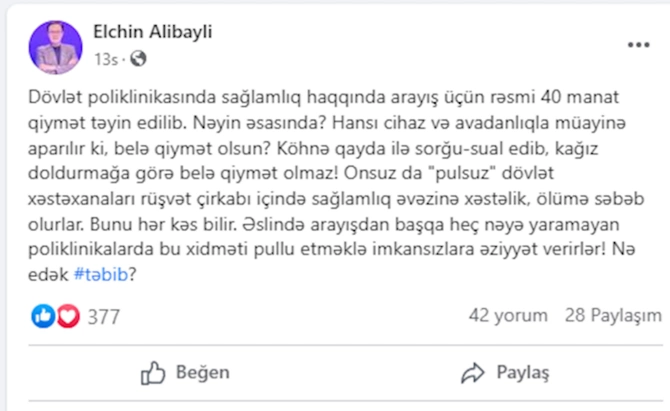 “Dövlət xəstəxanaları rüşvət çirkabı içində...” — Aparıcadan sərt sözlər “Dövlət xəstəxanaları rüşvət çirkabı içində...” — Aparıcadan sərt sözlər