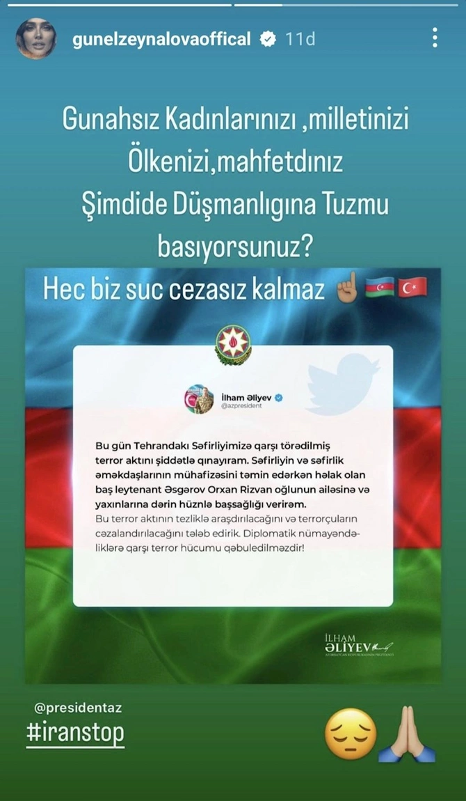 Məşhurlardan səfirliyimizdəki terrorla bağlı paylaşımlar — FOTOLAR