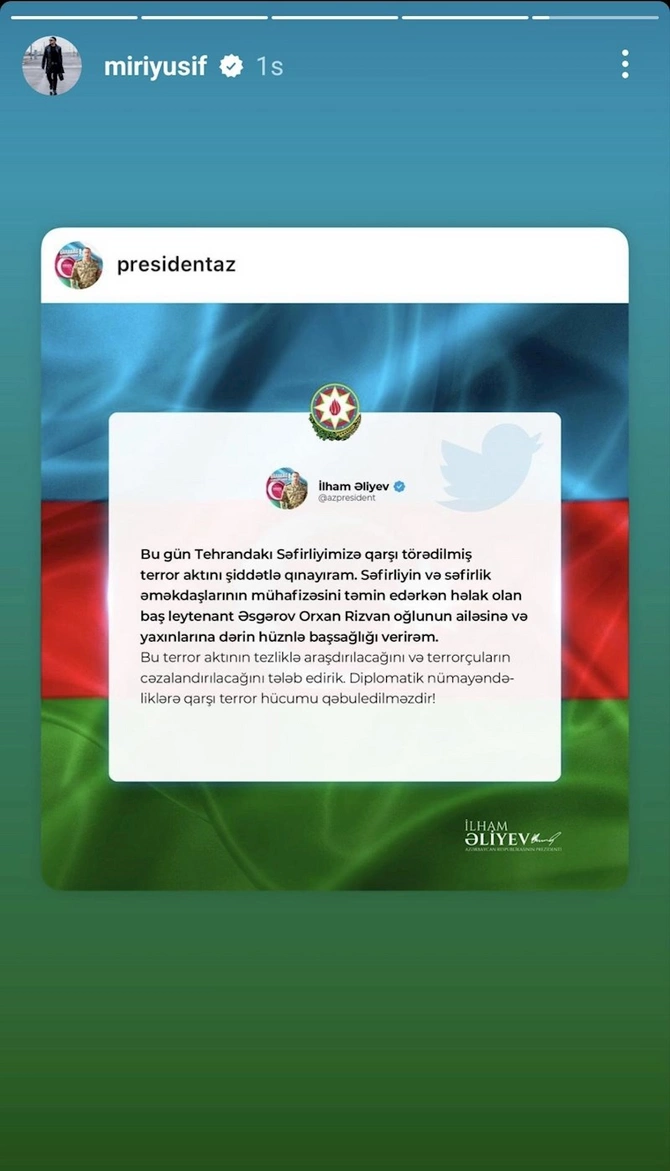 Məşhurlardan səfirliyimizdəki terrorla bağlı paylaşımlar — FOTOLAR