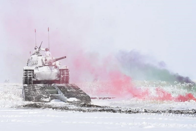 Azərbaycan tankları Türkiyədəki təlimlərdə — FOTOLAR