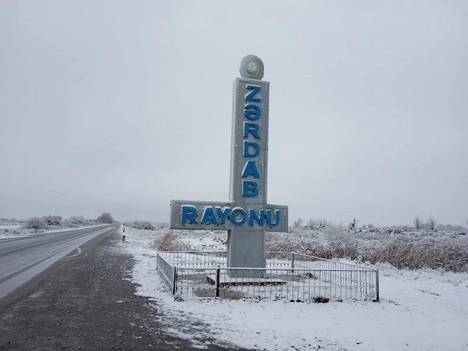 Bu rayonlara qar yağdı — FOTOLAR