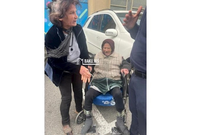 Bakıda DƏHŞƏT! Qızı yaşlı anasını əlil arabasına bağlayaraq dilənməyə məcbur etdi — FOTO