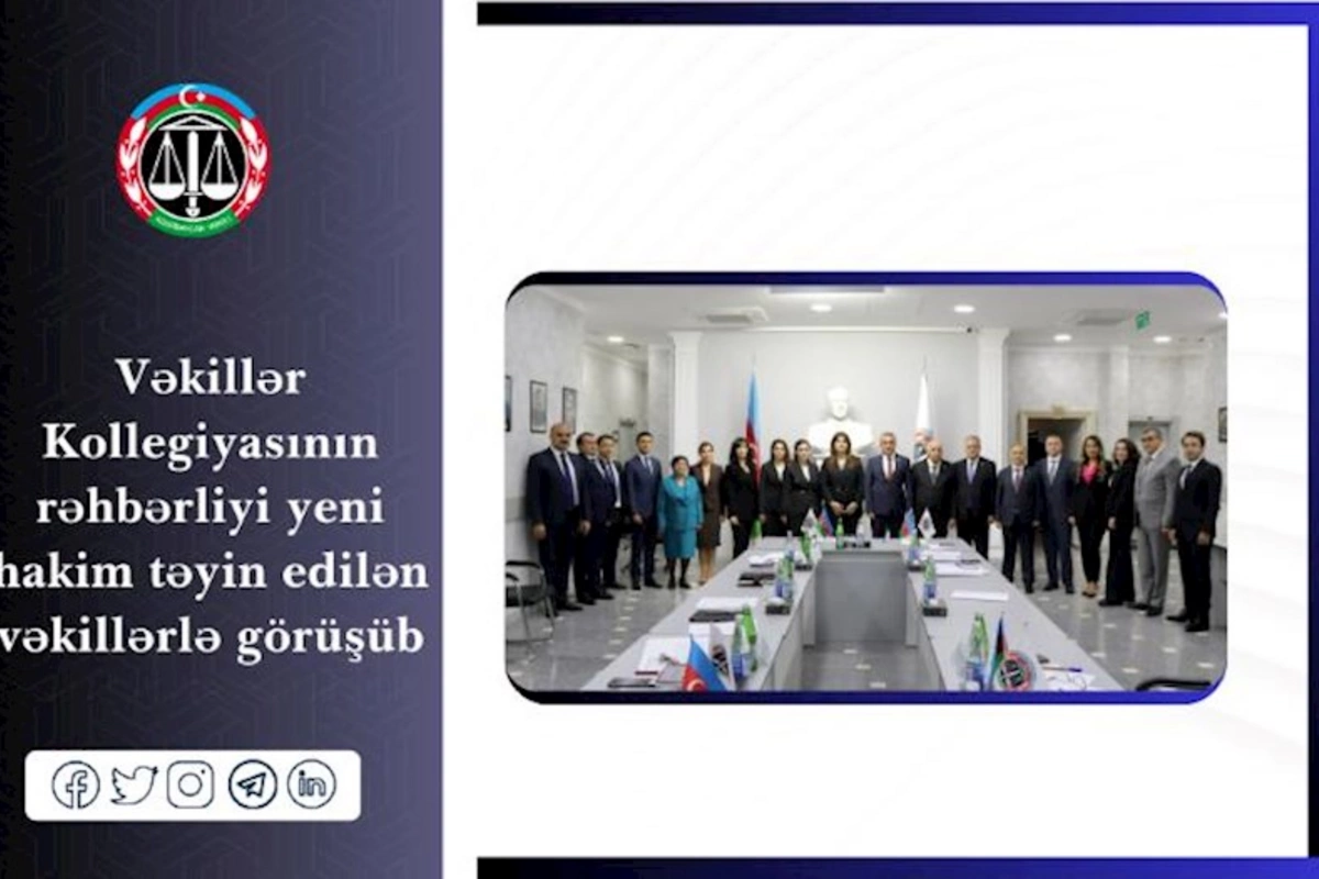 Vəkillər Kollegiyasının rəhbərliyi yeni hakim təyin edilən vəkillərlə görüşüb — FOTOLAR