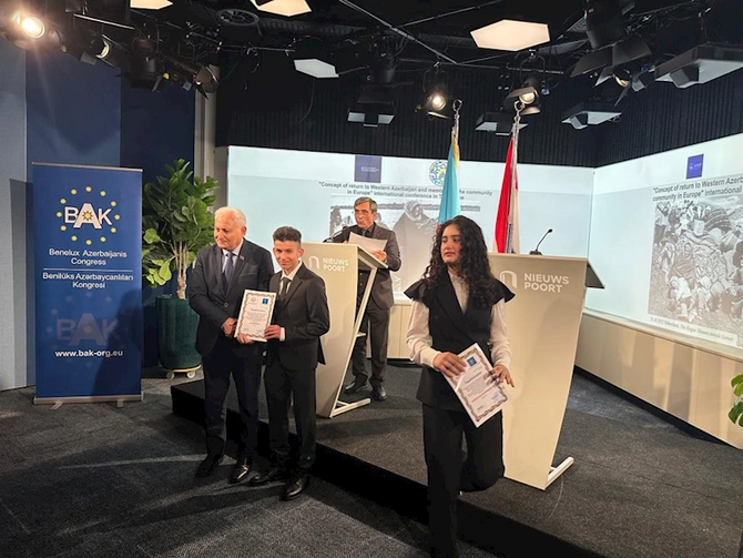 Niderland parlamentində Qərbi Azərbaycana qayıdışla bağlı beynəlxalq konfrans — Toplantıya İrəvan xanının varisi də qatıldı (FOTOLAR)