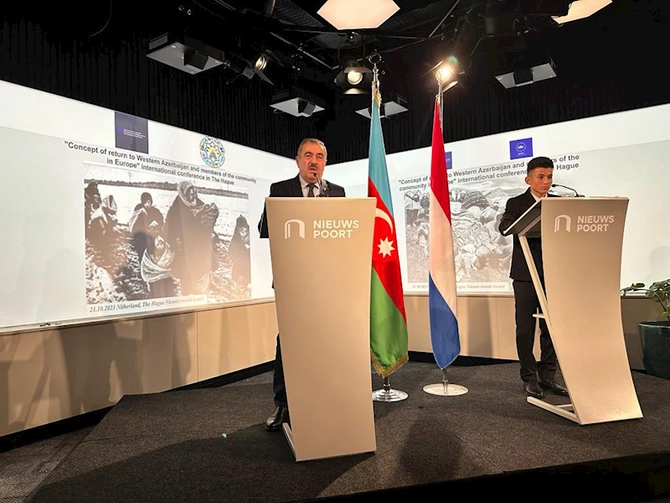 Niderland parlamentində Qərbi Azərbaycana qayıdışla bağlı beynəlxalq konfrans — Toplantıya İrəvan xanının varisi də qatıldı (FOTOLAR)