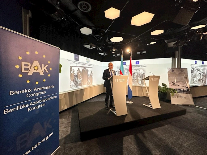 Niderland parlamentində Qərbi Azərbaycana qayıdışla bağlı beynəlxalq konfrans — Toplantıya İrəvan xanının varisi də qatıldı (FOTOLAR)