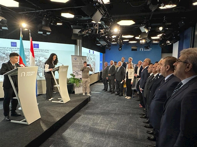 Niderland parlamentində Qərbi Azərbaycana qayıdışla bağlı beynəlxalq konfrans — Toplantıya İrəvan xanının varisi də qatıldı (FOTOLAR)