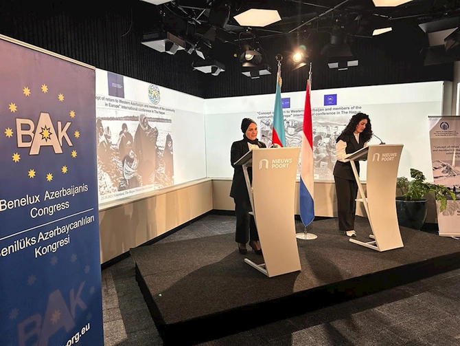 Niderland parlamentində Qərbi Azərbaycana qayıdışla bağlı beynəlxalq konfrans — Toplantıya İrəvan xanının varisi də qatıldı (FOTOLAR)