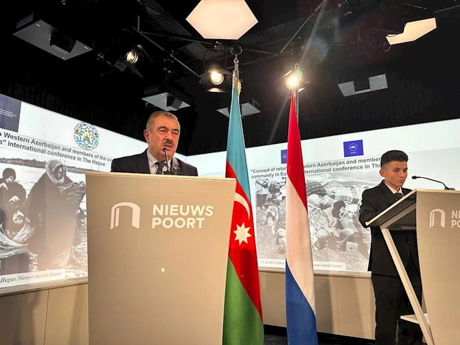 Niderland parlamentində Qərbi Azərbaycana qayıdışla bağlı beynəlxalq konfrans — Toplantıya İrəvan xanının varisi də qatıldı (FOTOLAR)