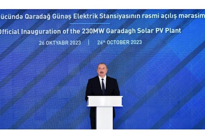 Prezident Qaradağ Günəş Elektrik Stansiyasının açılışında — YENİLƏNİB (FOTOLAR)
