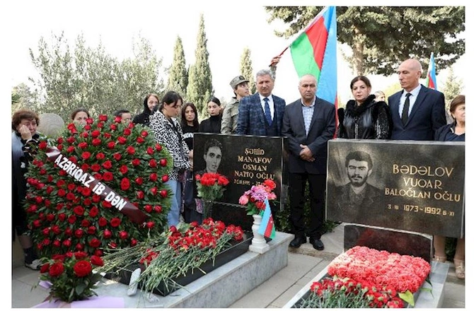 Şəhid Osman Manafov məzarı başında anıldı — FOTOLAR
