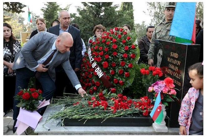 Şəhid Osman Manafov məzarı başında anıldı — FOTOLAR