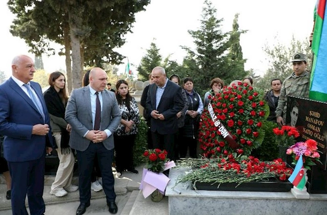 Şəhid Osman Manafov məzarı başında anıldı — FOTOLAR