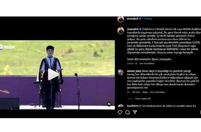 Sinan Akçıl Əməkdar artistin oğlunun ifasını paylaşdı — FOTO