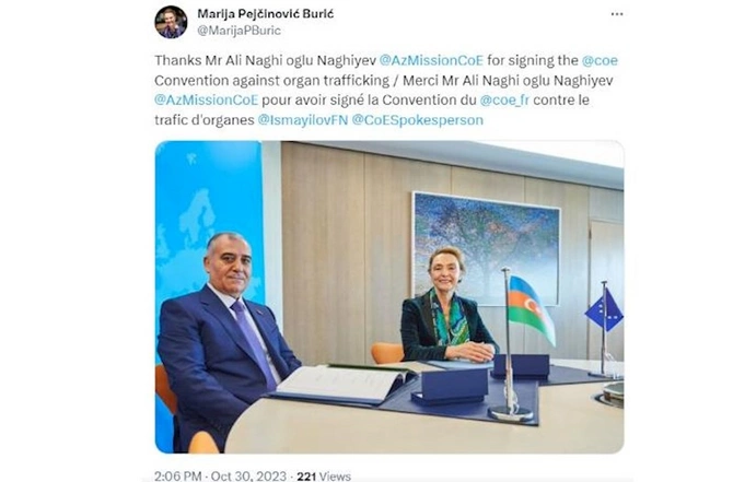 Avropa Şurasının baş katibi Əli Nağıyevə TƏŞƏKKÜR ETDİ Avropa Şurasının baş katibi Əli Nağıyevə TƏŞƏKKÜR ETDİ