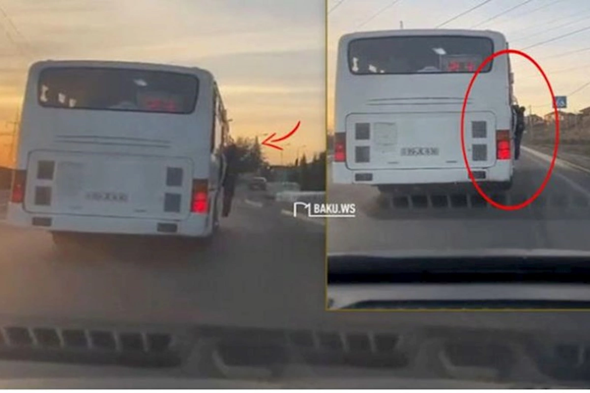 Bakıda avtobus sürücüsü sərnişinlərin həyatını heçə saydı