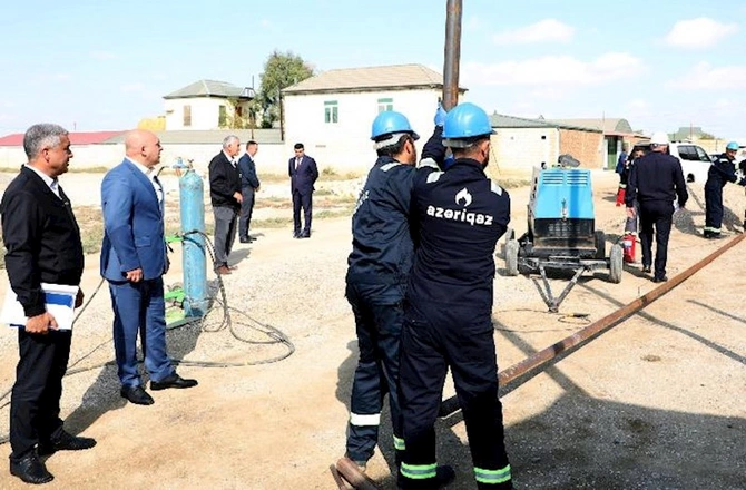 Xıdırlı, Beştalı və Xəlfəli kəndlərində aparılan qazlaşma işləri ilə tanışlıq — FOTO