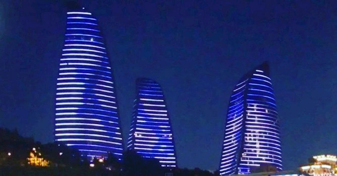 Alov qüllələri İsrail bayrağı ilə işıqlandırılıb? — FOTO