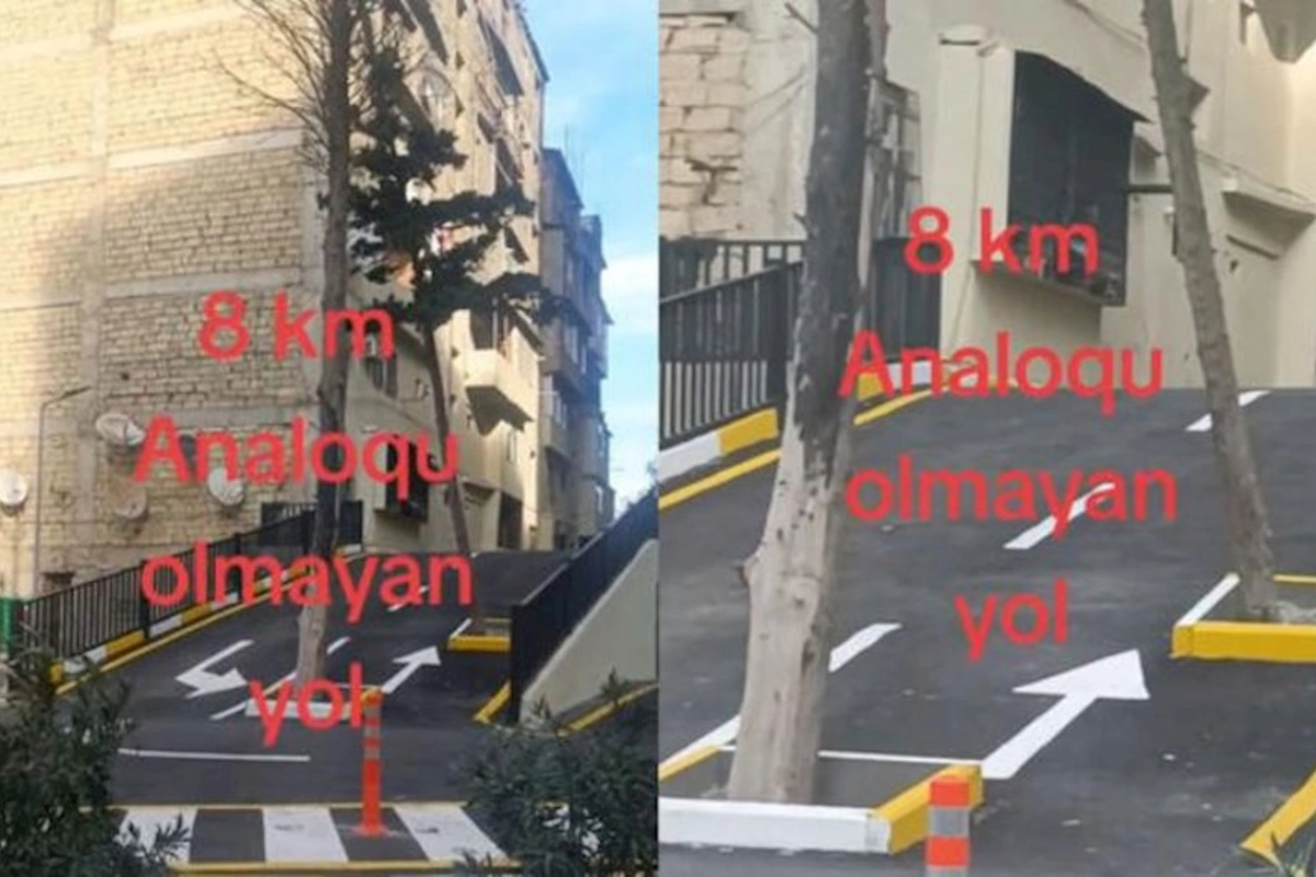 Bakıda tən ortasında ağaclar olan yeni yol çəkilib — VİDEO